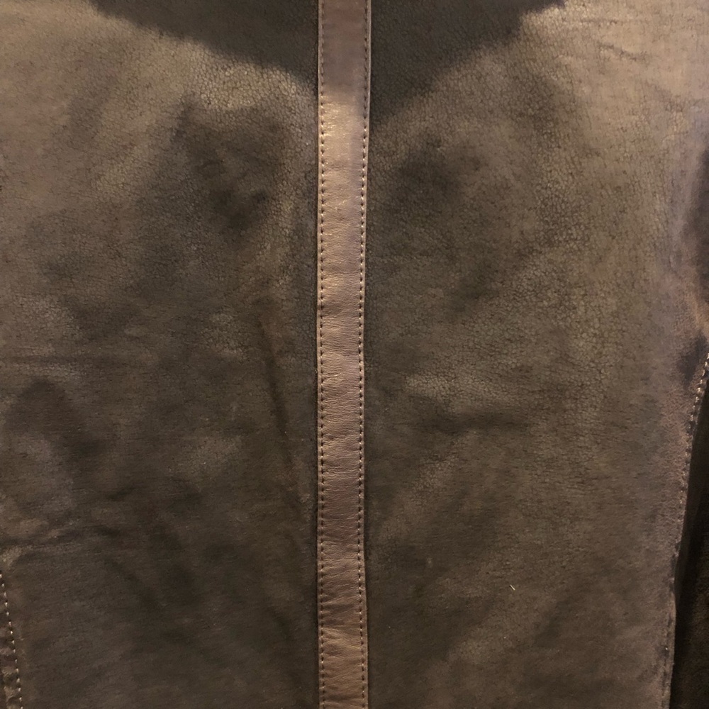 Danier Vintage Dark Brown Leather Sherpa Lined Jacket XL - Picture 6 of 14